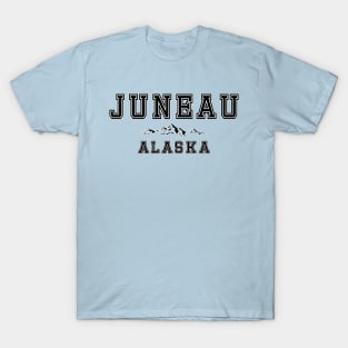 Juneau Alaska - The Alaskan Capital - Lettering with a Mountain Decal T-Shirt